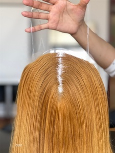 Vente en gros sur mesure Topper dentelle complète 8x8 de meilleure qualité 20 pouces Topper de cheveux de femme humaine droit pour femmes blanches - Product Image 4