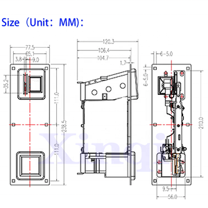 Accepteur de pièces support de Style américain fixation Stents validateur vertical mécanique flipper Arcade vente course Basketball Machine - Product Image 5
