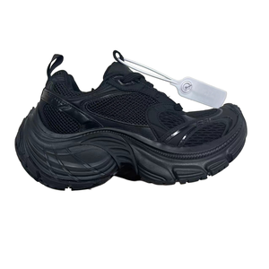 Sneakers Chunky Unisexe Argentées Effet Vieilli, Tige en Cuir Véritable, Doublure en Maille, Légères, Tendance Mode, Semelle Extérieure en Caoutchouc, Style Rétro - Product Image 6