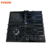 Kompor Gas Tanam Populer 4 Tungku Permukaan Stainless Steel Pengapian Elektronik Kelas Hemat Energi Baterai Penggunaan Rumah Tangga
