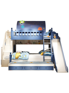 Nuovo Letto a Castello in Legno Multifunzionale per Bambini con Contenitore e Scivolo, Arredamento per Cameretta Bambini e Ragazzi - Product Image 3