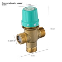Robinet mélangeur thermostatique tout cuivre G1/2 pour chauffe-eau solaire électrique, régulateur de température constante, pression 0,1-1 MPa