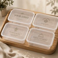 Conteneur alimentaire rectangulaire jetable en plastique de 750 ml, qualité alimentaire PP, micro-ondable, boîte à emporter, boîte à repas étanche, emballage alimentaire