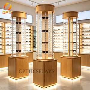 ชั้นวางแว่นกันแดดไม้แบบตั้งพื้นพร้อมไฟ LED สำหรับร้านแว่นตา - Product Image 6