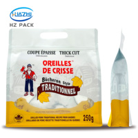 Sachet d'emballage alimentaire personnalisé OEM à fond plat avec fermeture éclair, qualité alimentaire, Doypack pour snacks, noix croustillantes, chips, et feuilles de porc soufflées