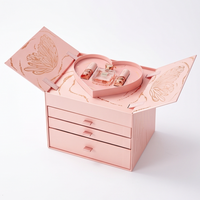 Boîte cadeau de luxe personnalisée avec estampage à chaud, boîte à double porte rigide à tiroirs pour l'emballage de cosmétiques, de parfums et de maquillage
