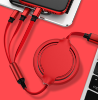 Câble de données télescopique Macaron 3 en 1 adapté au câble de charge IP type-c Android USB Type C 3 en 1