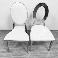 Chaise Arabella élégante au design ovale Chaise de luxe sur le thème blanc et or Chaise d'événement dorée 2 en 1 de luxe argentée à vendre