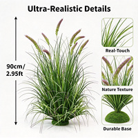 Herbe artificielle beige ton terre, 90 cm, plante d'oignon brossée imitation, en pot, pour salon bohème, décoration nordique