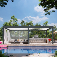 Supports de pergola motorisés en aluminium 4x4 - Kit moderne blanc écologique pour jardin et gazebo
