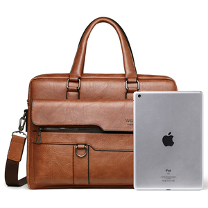 Portable Slim Men Leather Business Travel Crossbody <strong>Briefcase</strong> Handmade - Product Image 5