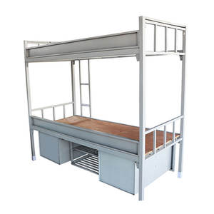 Slaapzaal Stapelbed Ijzeren Stapelbedden Dubbel Metalen <span class=keywords><strong>Bed</strong></span> Met Trap Dubbele Student Metalen <span class=keywords><strong>Frame</strong></span> Voor School Appartement - Product Image 6