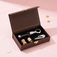 Emballage cadeau magnétique en carton rigide personnalisé OEM pour ouvre-bouteille de vin rouge, avec éponge imperméable, vente en gros