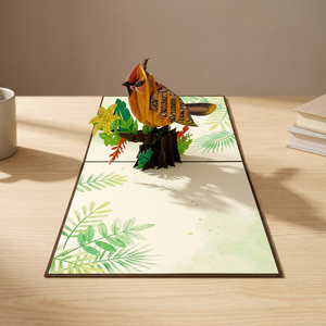 Tarjeta Pop-Up 3D de Pájaro con Diseño Personalizado Estilo Animal, Hecha a Mano en Vietnam, Hanói, para el Día de la Tierra, con Corte Láser, de las últimas tendencias en artesanía de papel. - Product Image 6