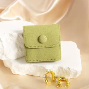 Microfiber Jewelry Pouches With Divider Thick Jewelry Pouch Wedding Favor Button Pocket Jewelry Bag Earrings Necklace Rings