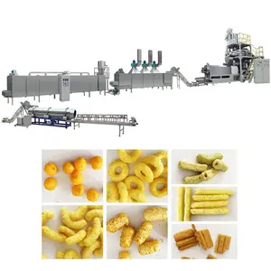 China Fabrik heiß verkaufen Mais Puffed Snacks machen Maschine voll automatische Puffed Corn Snacks Lebensmittel maschine