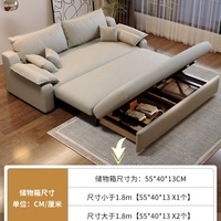 Modernes Konvertierbares Schlafsofa Gepolstertes Stoff-Schlafsofa Ausziehbare Couch Multifunktionales Wohnzimmermöbel Apartment-Sofa