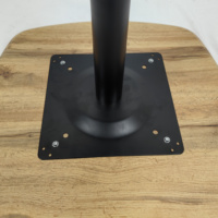 Table de bar ronde minimaliste en MDF avec base en métal noir mat, table de bistrot moderne pour salle à manger, café, petits espaces