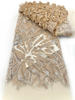 NI.AI 3D fleur brodée perlée séquence Net dentelle luxe Nigeria robe de mariée conception Tulle dentelle pour les femmes