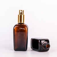 Vente en gros Vaporisateur en verre vide Square10-100ml personnalisé ambré pour emballage de fond de teint parfum cosmétique