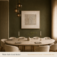 Peinture murale artisanale Japandi Wabi Sabi à texture tissée neutre sur toile pour la décoration minimaliste de chambre Zen ou Spa