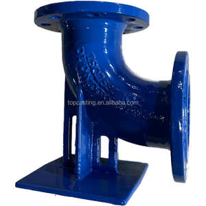 Raccord de tuyauterie à double bride en fonte ductile basse pression ISO2531 PN10 PN16 PN25, coudé à 90 degrés, type « pied de canard » (DI), peint - Product Image 5