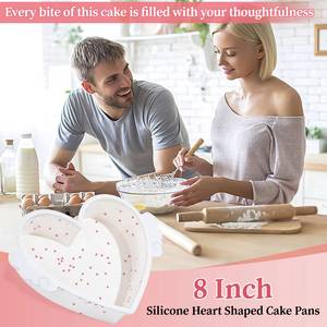 <b>Silicone</b> with metal reinforced frame, non-stick pan, BPA-free <b>silicone</b> heart-shaped cake <b>baking</b> mold - Product Image 6