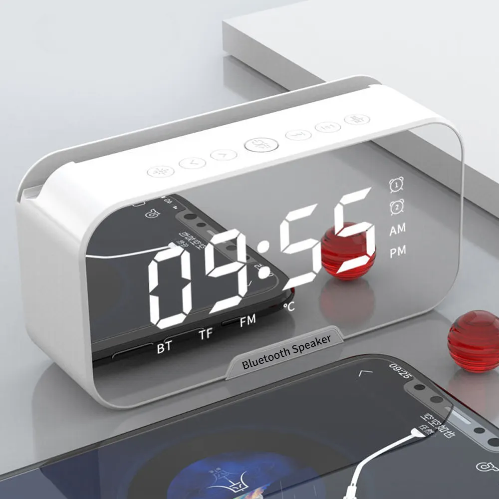 Doppia sveglia Wireless amplificatore vocale audio funzione Snooze altoparlante Bluetooth Altavoces con TF FM