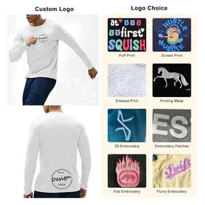 JL0411B T-<span class=keywords><strong>shirt</strong></span> personnalisé de haute qualité sérigraphie coton uni blanc mince à manches longues t-<span class=keywords><strong>shirt</strong></span> hommes léger t-shirts - Product Image 2