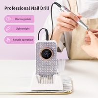 Perceuse à ongles électrique sans fil professionnelle rechargeable haute puissance 45000 tr/min avec brosse à diamant pour usage en salon