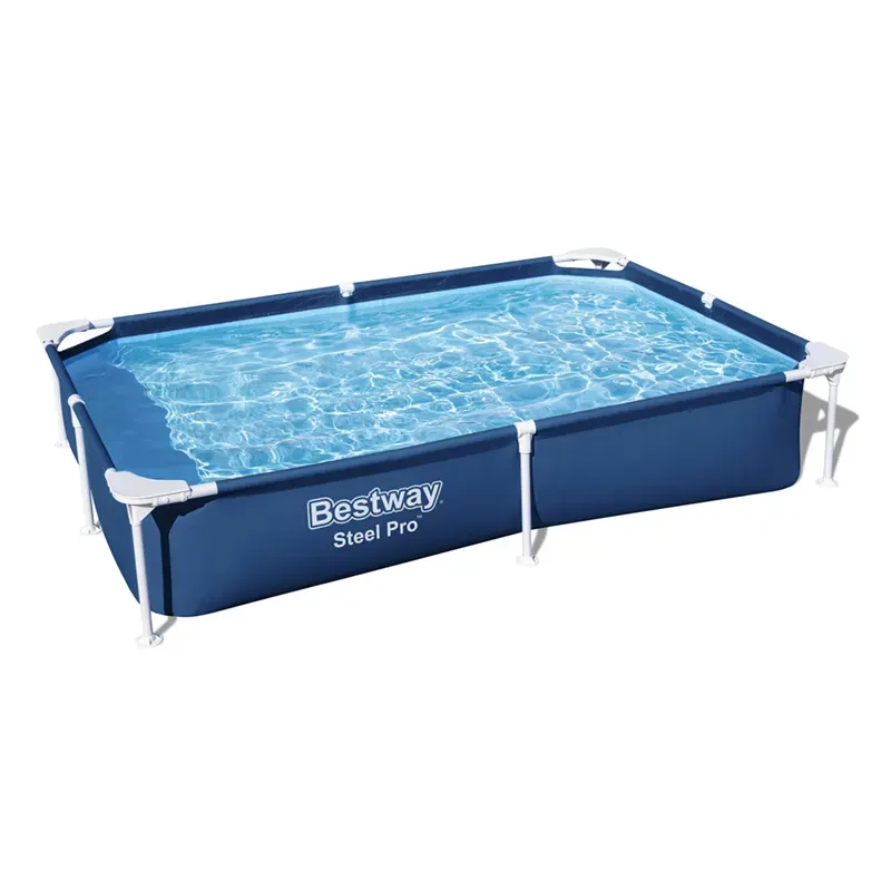 Bestway 스틸 프로 56401 Piscina 블루 직사각형 지상 수영장 정원 PVC 가족 휴대용 수영장