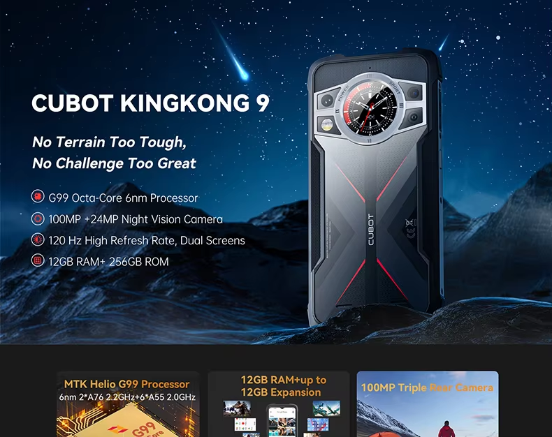 Cubot Kingkong 9 Rugged Smartphone - 6.583inch 120hz Screen