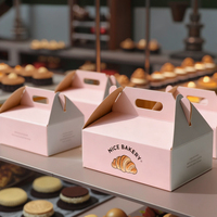 Boîte à emporter en carton pliable personnalisée avec logo personnalisé pour biscuits, beignets, macarons