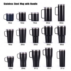 Custom Logo Leak Proof 12oz 14oz 16 Oz Metal 304 Stainless Steel <b>Thermo</b> Travel Coffee Mug With Handle - Product Image 5