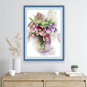 NKF <span class=keywords><strong>Malus</strong></span> <span class=keywords><strong>spectabilis</strong></span> patrón impreso Kits de punto de cruz decoración del hogar Juegos de bordado Kit de ganchillo - Product Image 1