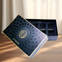 Grand carton de papier personnalisé de luxe personnalisé personnalisé mat noir 2 deux pièces couvercle et base boîte-cadeau emballage avec logo