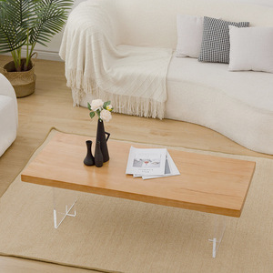 ModHomi Modern Style Floating Coffee <strong>Tables</strong> Rectangular Solid Wood Coffee <strong>Table</strong> With <strong>Clear</strong> Acrylic Base Legs <strong>Table</strong> for Home - Product Image 4