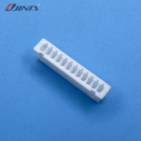 Connecteur terminal mâle simple rangée JINDA 1.25T-1-12Y 1.25mm 12 broches en bronze phosphoreux, pour câble 32~28AWG vers carte, en nylon blanc, IP66