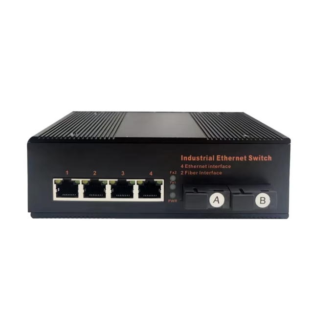 Industrial Ethernet Switch 1/2 Fiber Port Options 1/2/4/8 RJ45 Fiber Optic Media Converter Single/Multi Mode SC DIN-Rail Mount
