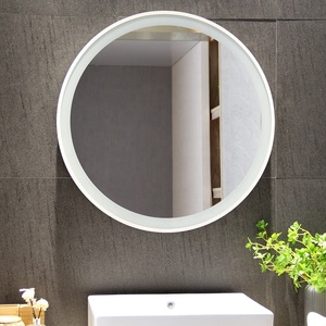 Kính Lúp Chiếu Sáng Phòng Tắm Gia Đình Hàng Hóa Led Thắp Sáng Vô Cực Thông Minh Nhãn Hiệu Riêng Hồng Led Gương Cạo Râu Tròn Với Đồng Hồ - Product Image 3