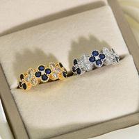 Bague en laiton de style Dubaï, plaquée or 24 carats, forme de fleur, zircone, bague ajustable pour femmes