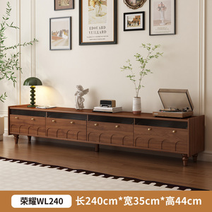 Mueble de TV Nórdico de Madera Maciza con Cajones, Mueble de Almacenamiento para Sala de Estar, Mueble Audiovisual de Pie - Product Image 5