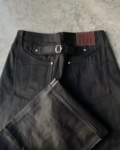 Custom High Quality Heavyweight Men's Raw Selvedge Japanese Denim Light Wash Mid Rise Casual Breathable Straight-leg Woven <b>Jeans</b> - Product Image 6
