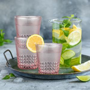 手作りピンクダイヤモンド模様300mlカップガラス容器ビールグラスジュースティーグラス食器 - Product Image 4