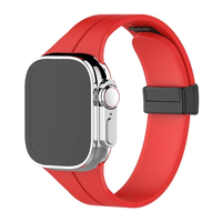 Bracelet en silicone respirant de luxe, taille 22 mm, compatible avec Apple Watch Ultra, iWatch 8, Apple S9/7/6/5/4, fermoir magnétique
