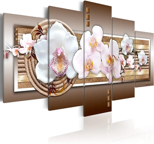 Vải In Ấn Tùy Chỉnh Hoa Pop In Vải Sơn Hiện Đại Trừu Tượng Phòng Khách 5 Bảng Điều Chỉnh Tường Nghệ Thuật Hình Ảnh Trang Trí Bức Tranh - Product Image 4