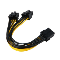 Câble d'extension PCIe 6 broches mâle à 8(6 + 2) broches mâle câble de carte vidéo GPU alimenté pour une utilisation sur ordinateur
