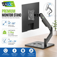 Soporte de Monitor de 17-32 Pulgadas de Venta Directa de Fábrica Kaloc, Brazo Único con Rotación de 360 Grados, Soporte Elevador de Acero Laminado en Frío Duradero, 70 Grados
