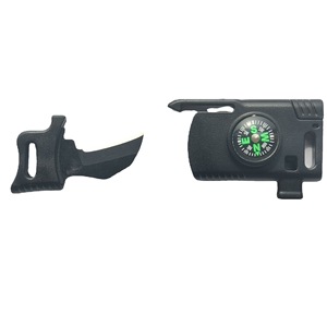 Multifunctional Backpack Buckle With Compass Knife Flint Whistle Black Compact Survival Gear 6.3x3.3 Cm YY-0040 - Product Image 2