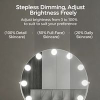 Miroir de maquillage LED rond de bureau moderne multifonctionnel avec lumières haute définition et design écologique